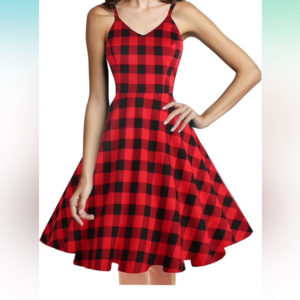 Buffalo plaid a line dress